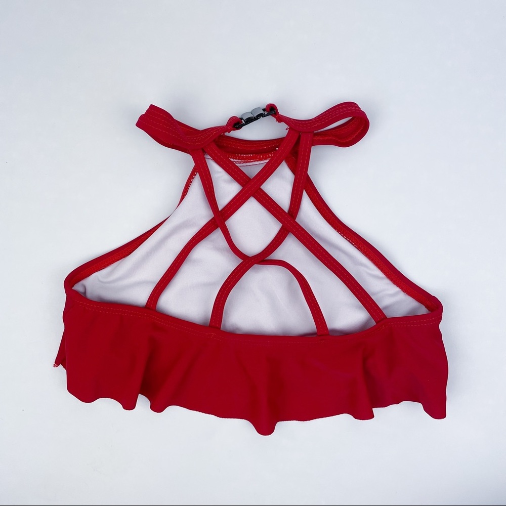 Halter Flounce‎ Bikini Top Red - Picture 3 of 7